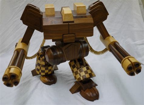 Handmade Wooden Model Battle Tech Mech Warrior