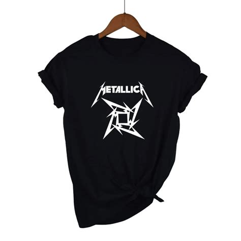 MeTallica T Shirts Women Heavy Thrash Metal Rock T shirt Short Sleeve ...