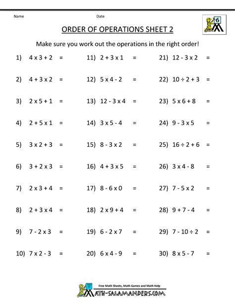 PEMDAS rule & Worksheets