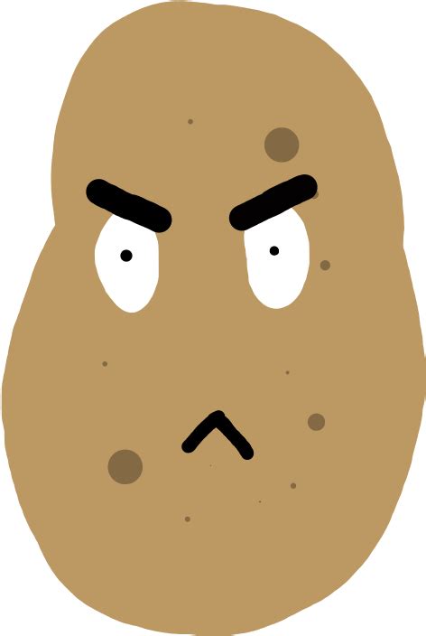 Angry Potato - Cartoon - (1000x1000) Png Clipart Download