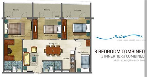 Condo Sale at Azure Urban Resort Residences Floor Plans