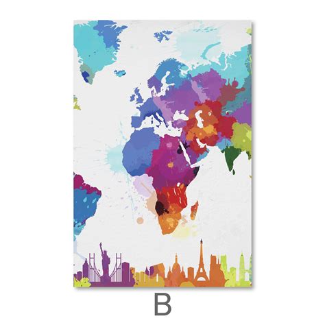 Artistic World Map Canvas | World map canvas, Map canvas, Watercolor canvas