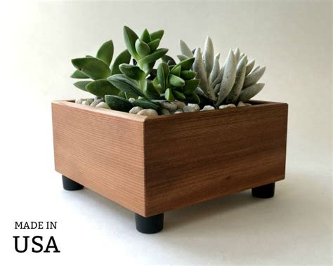 Square Succulent Planter Box Centerpiece Planter of Reclaimed | Etsy