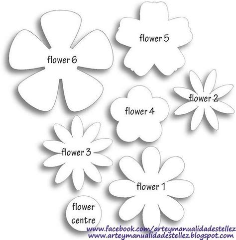 Arte y Manualidades Tellez: PLANTILLAS PARA FLORES Paper Flower Crafts ...