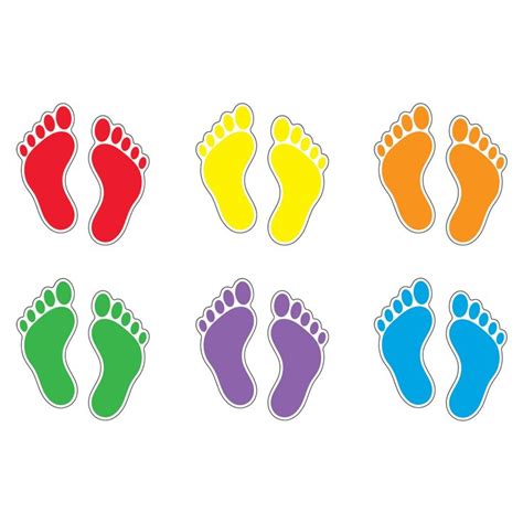 (3 Pk) Footprints Variety Pk Classic Accents | Shapes for toddlers ...