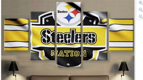 Pittsburgh Steelers Large Framed Canvas Wall Art Five Piece Home Decor ...