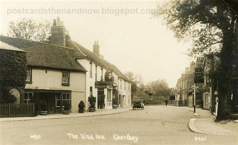 Postcards Then and Now: Chertsey, Surrey, The Vine Inn c1927