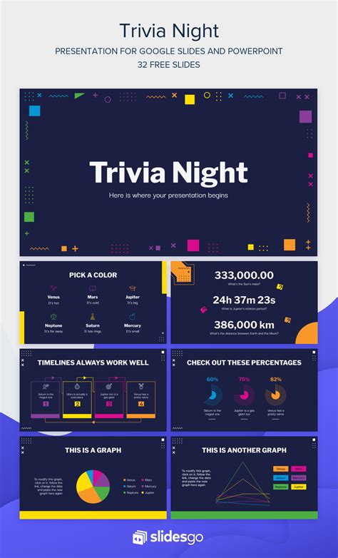 Enjoy an entertaining Trivia Nights with this cool presentation! Available as Google Slides ...