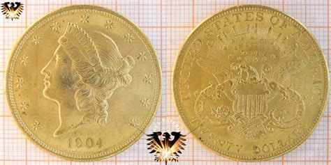 $20 Dollars, Liberty, USA, 1904, Double Eagle, Gold