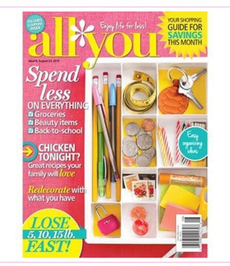 All You magazine $1 off current issue purchase, printable coupon - al.com