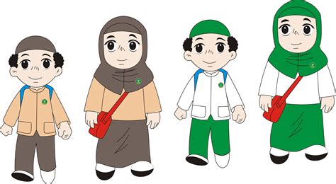 Kartun Muslim Anak Sekolah | Kolek Gambar