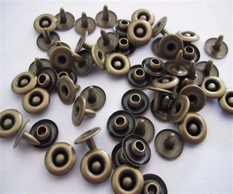 Free shipping 9.5mm brass jeans rivet for jeans plating antique brass jeans button nail 200set ...