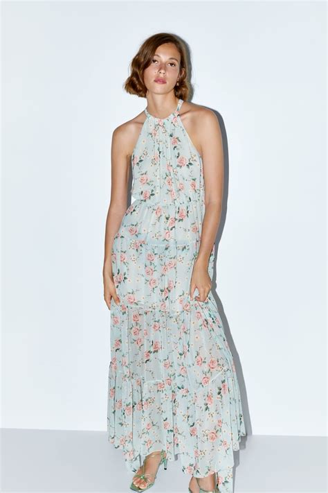 FLORAL PRINT HALTERNECK DRESS - MUST HAVES-WOMAN | ZARA United Kingdom ...