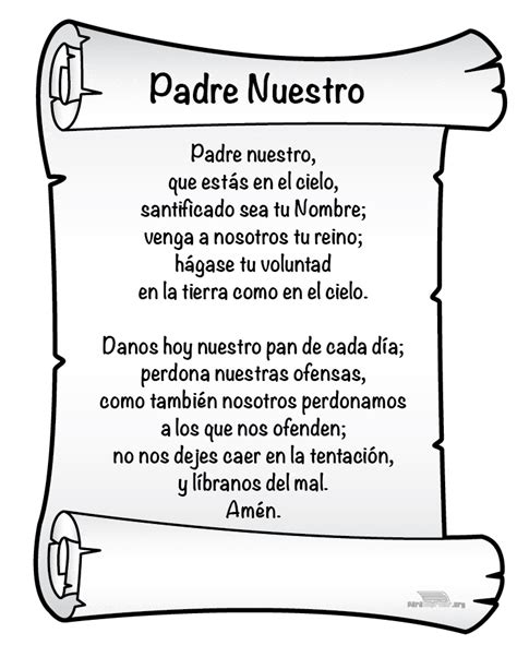 Padre nuestro para imprimir – Artofit