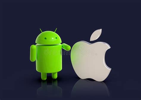 Android Vs Apple IOS Compared - Logo Characters Editorial Photography ...