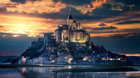 Mont-Saint-Michel Island Castle 5K Wallpapers | HD Wallpapers | ID #25769