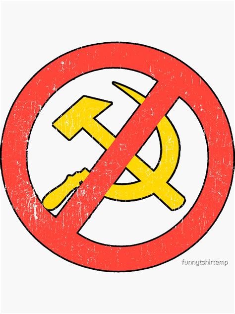 "Anti Communist symbol Slogan Hammer and Sickle Russia Black Distressed" Sticker for Sale by ...