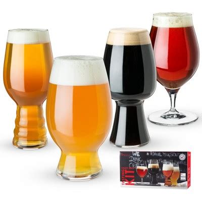 Spiegelau Craft Beer Tasting Kit Glasses Set Of 4 - Crystal, Assorted Modern Beer Glasses ...