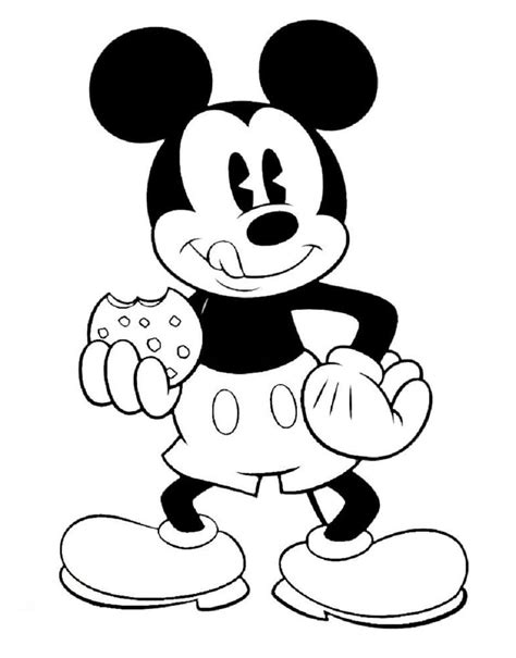 Coloriage Mickey Mouse et un Biscuit - télécharger et imprimer gratuit ...