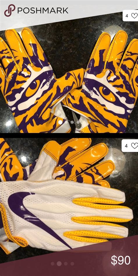 Used nike LSU. Football gloves size XL | Football gloves, Lsu football ...