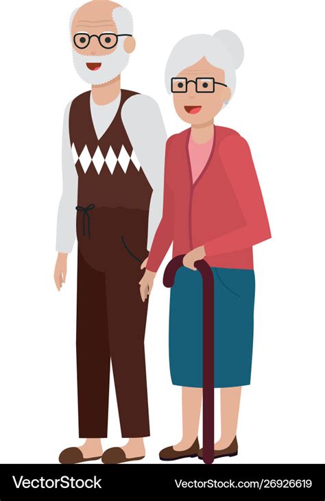 Grandmother and grandfather cartoon design Vector Image