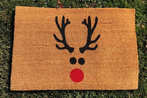 Rudolph Doormat / Christmas Doormat / Personalized Doormat / | Etsy