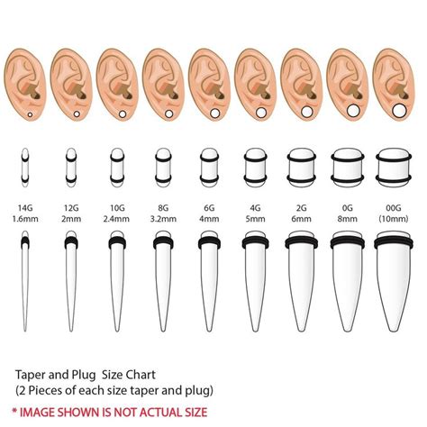 54PC Ear Stretching Kit 14G-12mm - Aftercare Jojoba Oil - Acrylic Plugs ...