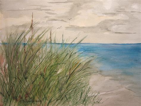 Beach Grass Print of Original Watercolor Painting by RPeppers