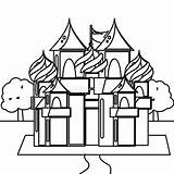 Mewarnai Gambar Istana Sketsa Castles Gambarcoloring Frozen Kleurplaat  sketch template