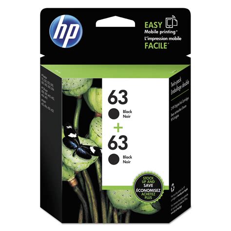 HP 63 Black Original Ink Cartridges, 2-Pack (T0A53AN) - Walmart.com