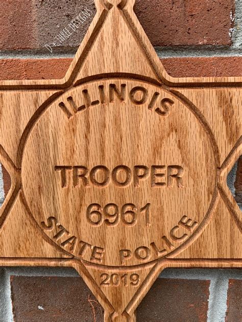 Illinois State Trooper // Police Officer Wooden Badge - Etsy