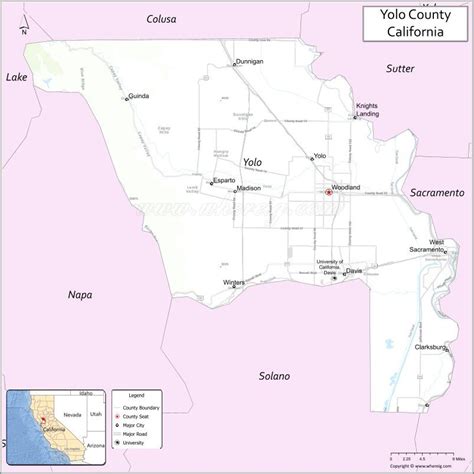 Map of Yolo County, California - Where is Located, Cities, Population, Highways & Facts