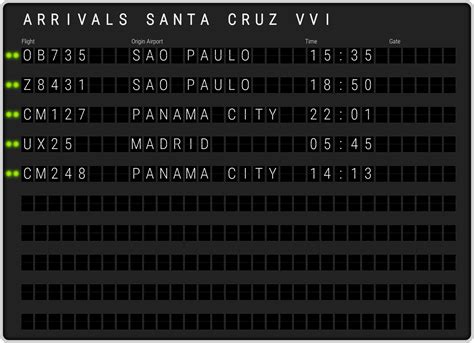 Santa Cruz Viru Viru Airport [VVI] Arrivals & Flight Schedules