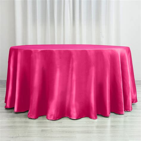 120" Fuchsia Seamless Satin Round Tablecloth | Table cloth, Round ...