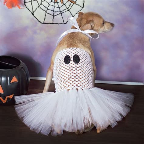 Halloween Dog Costume Ghost Dog Tutu Ghost Costume | Etsy