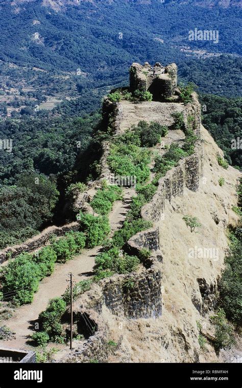 Aerial view of Pratapgarh Fort, Maharashtra , India, Asia Stock Photo ...