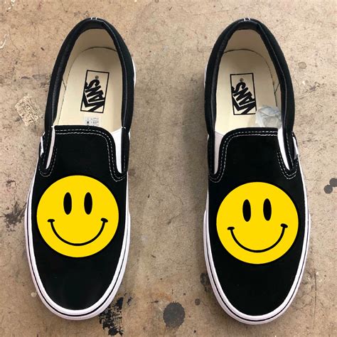 OG Smiley Face Classic Good Vibes Slip on Vans | Etsy