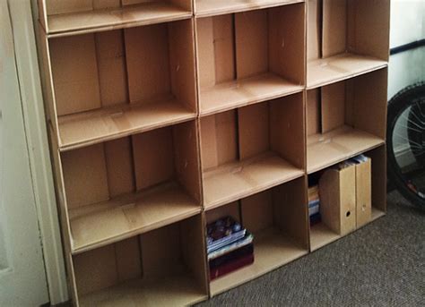 How To Make Cardboard Box Shelves • Homely Economics | Cardboard storage, Diy storage shelves ...