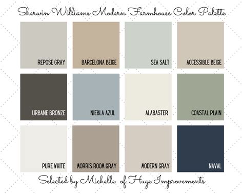 Sherwin Williams Modern Farmhouse Color Palette | Farmhouse color palette, House color palettes ...