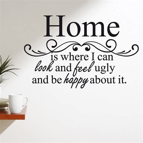 Happy Home Wall Sticker Quote - Wall Chimp UK.