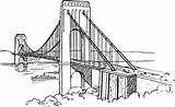 Golden Gate Bridge Coloring Sketch Coloring Page sketch template