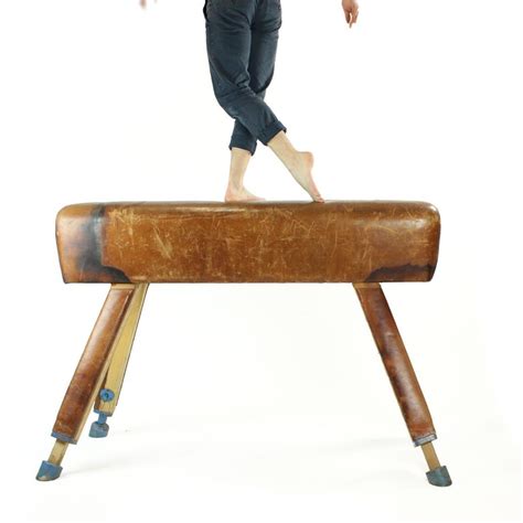 Large Vaulting Gymnastics Leather Horse, Czechoslovakia, circa 1950 For Sale at 1stDibs