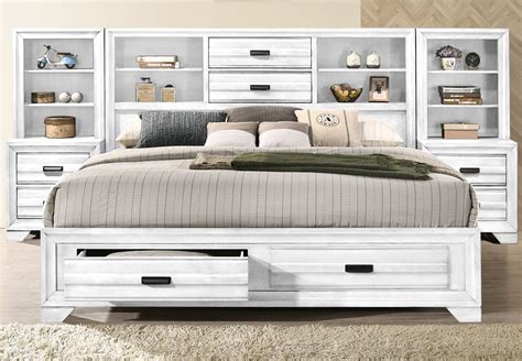 Lifestyle Belcourt Stone Grey King Bookcase And Storage Bed With Two ...