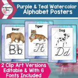 Watercolor Blue Cursive Alphabet Worksheets & Teaching Resources | TpT
