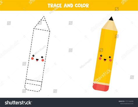 Trace Color Cute Kawaii Pencil Handwriting Stock-vektor (royaltyfri) 1771144490 | Shutterstock