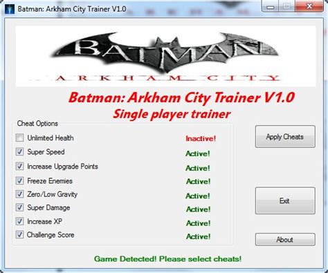 Cheat And Trainer: Batman Arkham City Trainer