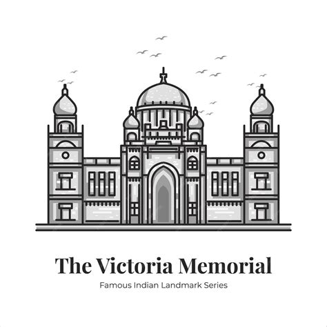 Premium Vector | Victoria Memorial Indian Famous Iconic Landmark ...