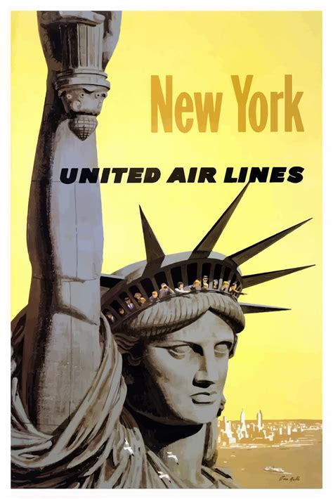 new york united airlines poster - Clip Art Library