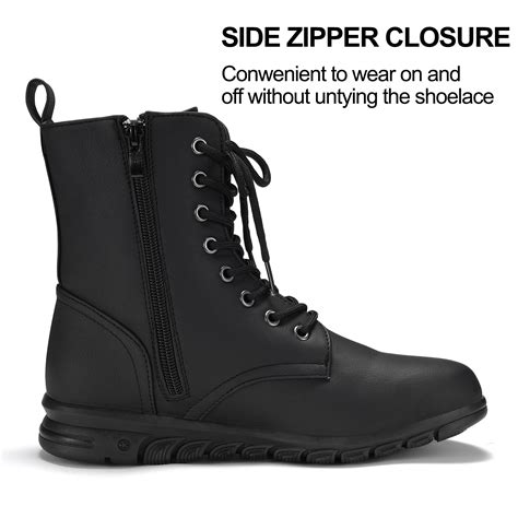 UKAP Women Comfortable Work Boot Outdoor Slip Resistant Side Zipper Ankle Boots Black 9 ...