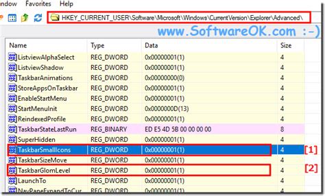 Disable Windows 10 Taskbar Grouping and Small Icons about Registry?